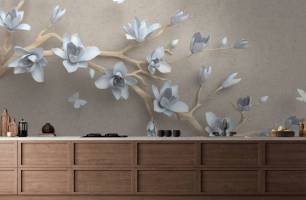 Wybierz Fototapeta gałąź niebieskich kwiatów Fototapety 3D na ścianę