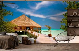 Wybierz Fototapeta Bungalow na Malediwach Maldives malowidła ścienne na ścianę