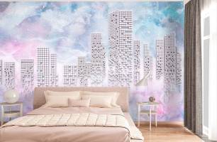 Wybierz Fototapeta Akwarelowy marmur bydynki Tapeta do biura na ścianę