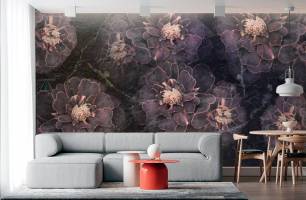 Wybierz Fototapeta 3d kwiaty na czarnym tłe  na ścianę
