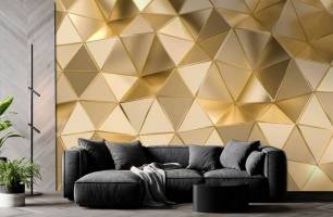 Wybierz Fototapeta 3D złote trójkąty  na ścianę