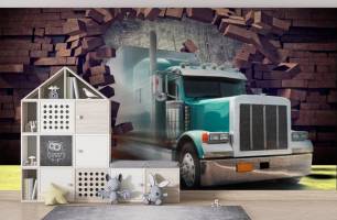 Wybierz Tapeta Truck 3D Tapety do pokoju dziecięcego na ścianę