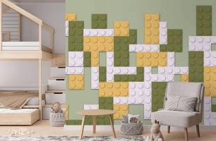 Wybierz Fototapeta Minimalistyczni klocki w stylu Lego Tapety do pokoju dziecięcego na ścianę