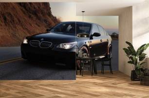 Wybierz Fototapeta czarne BMW w górach  na ścianę
