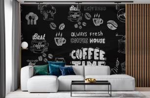 Wybierz Fototapeta Nadruki z kawą Tapeta na kawiarnię na ścianę