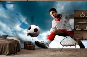Wybierz Tapeta piłkarz z piłką Sportowe tapety na ścianę