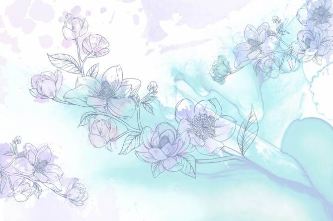 Fototapeta Niebieskie kwiaty wektor
