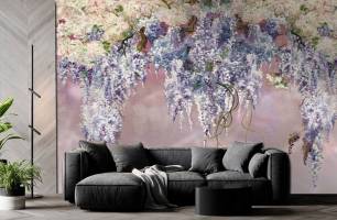 Wybierz Fototapeta Gałęzie kwiatów glicynii  na ścianę