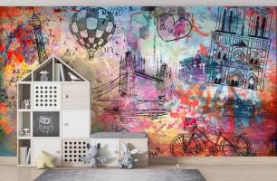 Wybierz Fototapeta kolorowa architektura Tapety do pokoju dziecięcego na ścianę