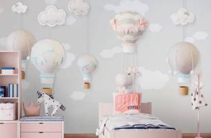 Wybierz Fototapeta balony ze zwierzętami Fototapeta Małe dzieci na ścianę
