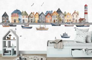Wybierz Fototapeta Piękni domki dla pokoju dziecięcego  na ścianę