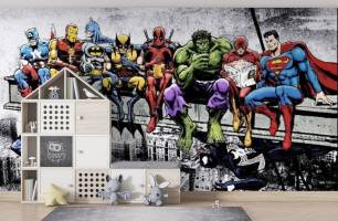 Wybierz Fototapeta super bohaterowie Tapety do pokoju dziecięcego na ścianę