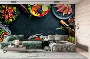 Wybierz Fototapeta jedzenie w restauracji Tapeta na kawiarnię na ścianę
