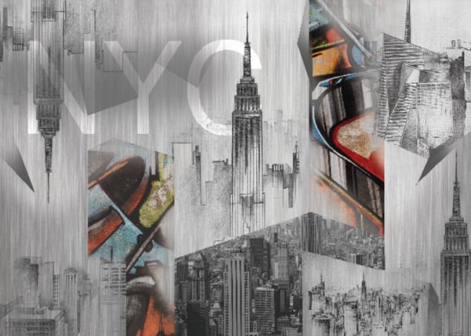 Fototapeta 3D Nowy York szara ściana