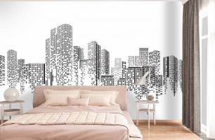 Wybierz Fototapeta Miasto bydynki minimalistyczne Tapeta do biura na ścianę