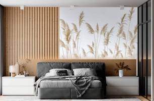 Wybierz Fototapeta suszone kwiaty trzciny Tapeta w sypialni na ścianę