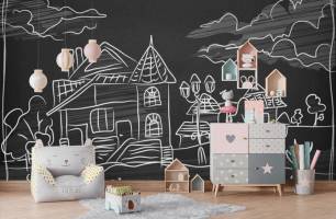 Wybierz Fototapeta Ściana malowana kredkami  na ścianę