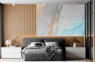 Wybierz Fototapeta Turkusowy marmur ze złotem Tapeta w sypialni na ścianę