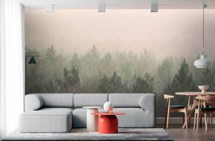 Wybierz Fototapeta Rożowy las we mgłe  na ścianę