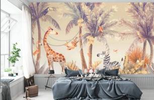Wybierz Fototapeta Dżungla zwierzęta Tapety do pokoju dziecięcego na ścianę