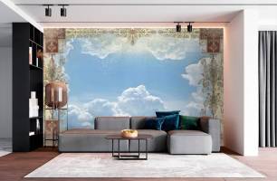 Wybierz Fototapeta Ornament i niebo na sufit Mural ścienny do sufitu na ścianę