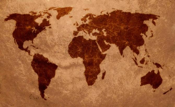 Fototapeta Mapa kontynentalna