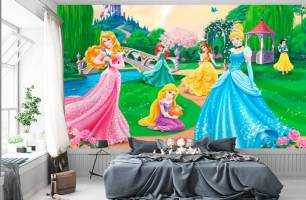Wybierz Fototapeta Trzy księżniczki Tapety do pokoju dziecięcego na ścianę