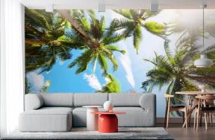 Wybierz Fototapeta korony palm Mural ścienny do sufitu na ścianę