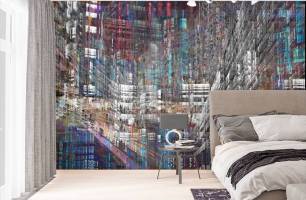 Wybierz Fototapeta 3D abstrakcyjne miasto kolorowe Tapeta do biura na ścianę