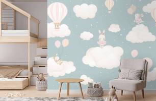 Wybierz Fototapeta Zwierzaki na chmurach dla chłopców  na ścianę