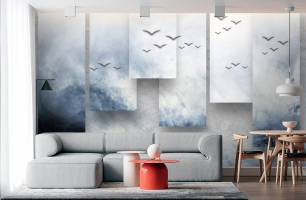 Wybierz Fototapeta 3d ściana z ptakami Tapeta w sypialni na ścianę