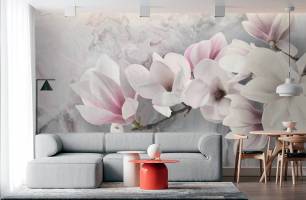 Wybierz Fototapeta Magnolia na szarym tłe  na ścianę