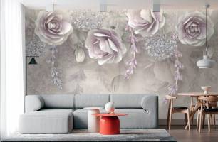 Wybierz Fototapeta fioletowe kwiaty 3D  na ścianę