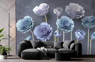 Wybierz Fototapeta Niebieskie piękne kwiaty  na ścianę