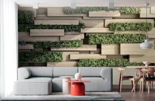 Wybierz Fototapeta 3D ściana z zielenią  na ścianę