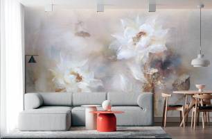 Wybierz Fototapeta Malowane kwiaty Tapeta w łazience na ścianę
