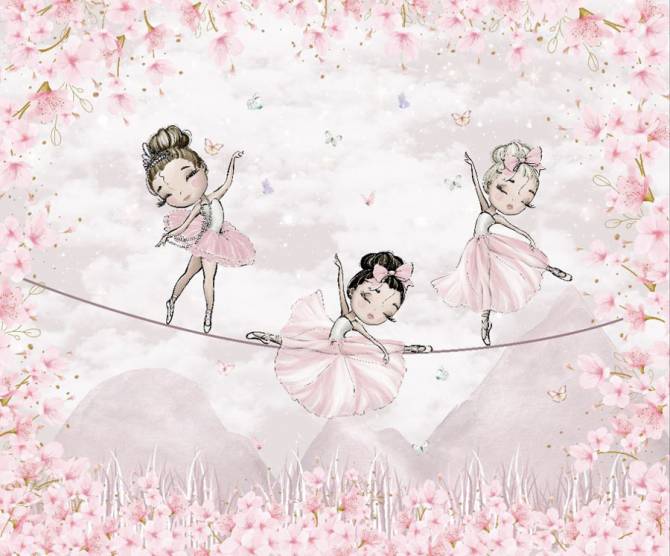 Fototapeta Balerinki różowe dla dziewczynki