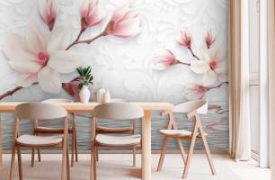 Wybierz Fototapeta 3d magnolia Fototapeta kwiaty 3D na ścianę