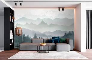 Wybierz Fototapeta Góry i las Tapeta w sypialni na ścianę