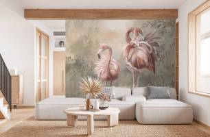 Wybierz Fototapeta Flamingi para Domowe ognisko na ścianę