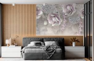 Wybierz Fototapeta fioletowe kwiaty 3D Tapeta w sypialni na ścianę