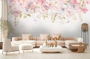 Wybierz Fototapeta różowe delikatne kwiaty  na ścianę