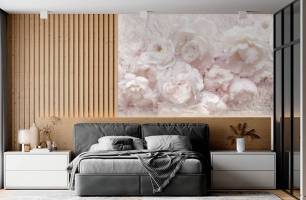 Wybierz Fototapeta Rożowy piwonii cegla Tapeta w sypialni na ścianę