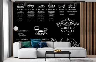 Wybierz Fototapeta menu restauracji Tapeta na kawiarnię na ścianę