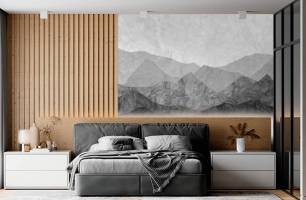 Wybierz Fototapety szare góry 3d Tapeta w sypialni na ścianę