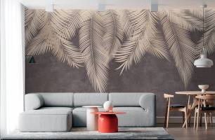 Wybierz Fototapeta Liścia brązowe z sufitu Tapeta w sypialni na ścianę