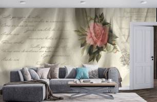 Wybierz Fototapeta Tekst tkanina kwiatka Tapeta w sypialni na ścianę