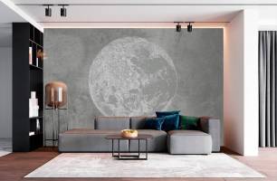Wybierz Fototapeta szary księżyc minimalizm Tapeta w sypialni na ścianę