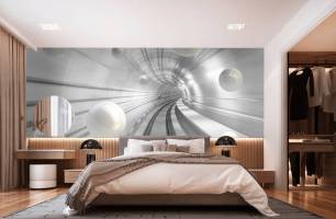 Wybierz Fototapeta 3D tunel z kulkami Korzeń tapety na ścianę