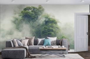 Wybierz Fototapeta Tropicalny las we mgłe Tapeta do kuchni na ścianę